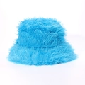 Primer plano del sombrero de pescador azul de felpa con textura suave y esponjosa - M (56-58cm) / Azul