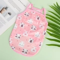 Pink mesh dog vest with cute cartoon panda and cat patterns for small pets - XS / Pink Cartoon Animal