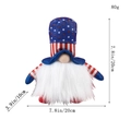 Patriotic July 4th gnome plush in American flag colors with 20cm size measurement - Glowing Top Hat Gnome Blue Hat (C3-5)