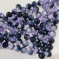 10mm dark blue and purple gradient cracked glass beads for DIY jewelry making - 10mm / Black and Purple