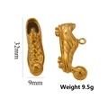 3D golden stainless steel soccer shoe and ball pendant with size and weight dimensions - Football Shoes / Gold