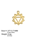 Golden sunburst star pendant for DIY jewelry making, size 11.37x13.71mm weighing 0.4g - Gold Color Yoga Symbol