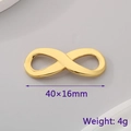 Infinity symbol connector in gold finish for DIY jewelry making, 40x16mm size - Gold Infinity Style (KLJ459-Z)