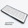Set of 40 pieces black stainless steel 0.8x8mm nose rings in a compact display box - Circle / 40pcs/box / Black
