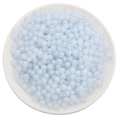 Light blue frosted acrylic beads in a white tray for DIY jewelry making and crafts - Frosted Light Blue Round Beads