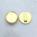 8mm golden round alloy base for DIY jewelry making with smooth metal finish - Gold Base - Round