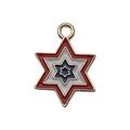 Golden hexagram star pendant with red white and blue enamel US flag theme for DIY jewelry - Blue White Red Hexagram