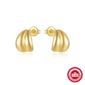 Minimalist S925 sterling silver drop stud earrings in elegant gold finish - Minimalist Arc Drop Style (Gold #2)