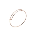 Dettaglio del bracciale regolabile in filo di acciaio inossidabile oro rosa e meccanismo - Diametro interno 60mm / Oro rosa