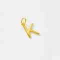 Minimalist S925 sterling silver necklace with letter K pendant in golden finish - Letter K / 925 Silver