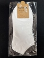 White cotton blend low-cut socks for men in transparent retail packaging with card - White