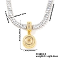 Silver tennis chain with golden letter O pendant and detailed dimension markings - Letter O