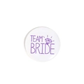 Wit en paars Team Bride blikken speldje voor vrijgezellenfeesten voor dames - Witte Achtergrond Team Bride