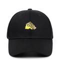 Cappellino da baseball nero classico con ricamo a forma di formaggio giallo sul fronte - Regolabile / Nero