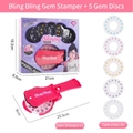 Rosa Schleifen-Haar-Glitzermaschine für Mädchen mit fünf bunten Diamantscheiben - Haar-Bedazzler-Kit (mit 75 Diamanten)