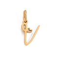 Golden stainless steel letter V pendant with heart cutout for DIY jewelry making - Letter V / Gold