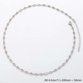 Detail of 4.5mm silver chain necklace with champagne crystals and lobster clasp - Necklace / Platinum / Champagne Zirconia