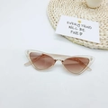 Transparent resin cat eye sunglasses with brown gradient lenses in a vintage hip hop style - Champagne
