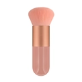 Portable peach pink foundation brush with rose gold ferrule and translucent pink handle - Small Chubby Pink Handle Pink Tube Pink Hair