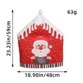 Santa Claus non-woven chair cover with Warm Wishes print and size specs for Christmas decor - Santa Claus