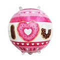 18-inch heart-shaped foil balloon with I Love U donut design for Valentine party - 18 Inch Round Donut F3233