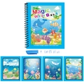 Reusable magic water coloring book for kids with ocean theme and refillable water pen - Mysterious Ocean