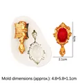 Vintage frame mirror and comb silicone mold for resin casting and DIY cake decor - 3# Miniature Comb & Mirror / Gray