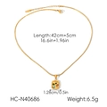 Detalle de collar de oro 18k con especificaciones, peso y colgante de gema de color - Estilo de Piedra Preciosa de Color Cuadrado (HC-N40686)
