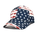 Detail of baseball cap featuring American flag style stars and fish silhouettes print - American Stars and Fish Print Style (8#)