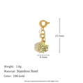 18K gold plated stainless steel heart spring clasp pendant with 8.3mm round cut gemstone - Light Yellow Gemstone Style (N2662-3)