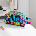 Trousse de maquillage voyage grande capacité avec imprimé numérique et trois compartiments - Style Occidental 6 (Pop Art)