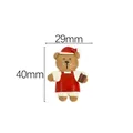 Brown Christmas bear resin charm with red hat 40mm x 29mm DIY craft accessory - Christmas Red Outfit Bear
