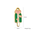 14K gold stainless steel pink heart ice cream charm with size 12x4mm and weight 0.2g - 31 Enamel Popsicle