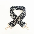 Adjustable leopard print shoulder strap for bags with durable gold metal swivel hooks - Dark Gray