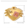 Detailed parameter display of a heart pendant with pink zircon and pearl in gold finish - Heart Shape-YE796 / Gold