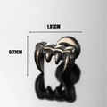 Punk style vampire fang stud earring in black stainless steel with mirror reflection - Vampire Fang Style (S272)
