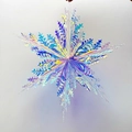 Irisierendes 3D-Schneeflocken-Hängedekor mit Laser-Regenbogeneffekt für die Weihnachtszeit - 16-Zoll Irisierende Blattfrost-Schneeflocke