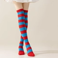 Knee high cotton socks with red and blue stripes in a classic collegiate style - Red & Blue Stripes