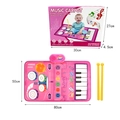 Pink kids drum musical mat with drumsticks and waterproof piano keys in a gift box - 5929-3 Pink (Boxed)