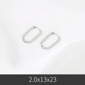 Polished silver stainless steel U-shaped oval hoop earrings in 2.0x13x23mm size - 2*12*23mm / Steel