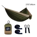 Portable 270x140cm army green and khaki nylon parachute hammock set with straps - 270x140cm / Elastic Band Style / Army Green/Khaki/Dark Gray