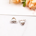 Silver heart-shaped magnetic clasp set with dual rings for DIY jewelry making - Silver Heart (12x5mm)