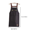 Grembiule da cucina nero impermeabile con ricamo Hello, dimensioni 71x68 cm, in tela - Nero Hello - Impermeabile/Antiolio