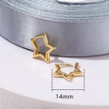 Minimalist 18K gold plated 14mm star-shaped hoop earrings for women shown on silk - E425-Star Shape / Gold