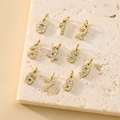 Golden micro-pave zircon number charms set from 0 to 9 for DIY jewelry making - Number 0-9 Set / 10 Pieces Pack / Gold