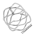 Detailed view of silver wavy hollow ring showing width of 1.2cm and diameter of 1.7cm - Silver