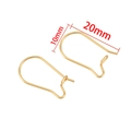 Gold-plated stainless steel French ear hooks, geometric DIY jewelry parts, 20x10mm size - 10*20mm / Gold