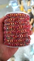 Roll of red AB iridescent rhinestone claw chain with three-row crystal detailing - 1 Yard/Pack / Large Red AB