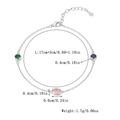 S925 silver bracelet with multicolor zircon stones and adjustable length detail - Style 3-Silver