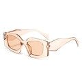 Modische Oversize-Sonnenbrille in Champagner-Tee mit dickem geometrischem Acetatrahmen - Transparenter Tee-Rahmen Tee-Gläser